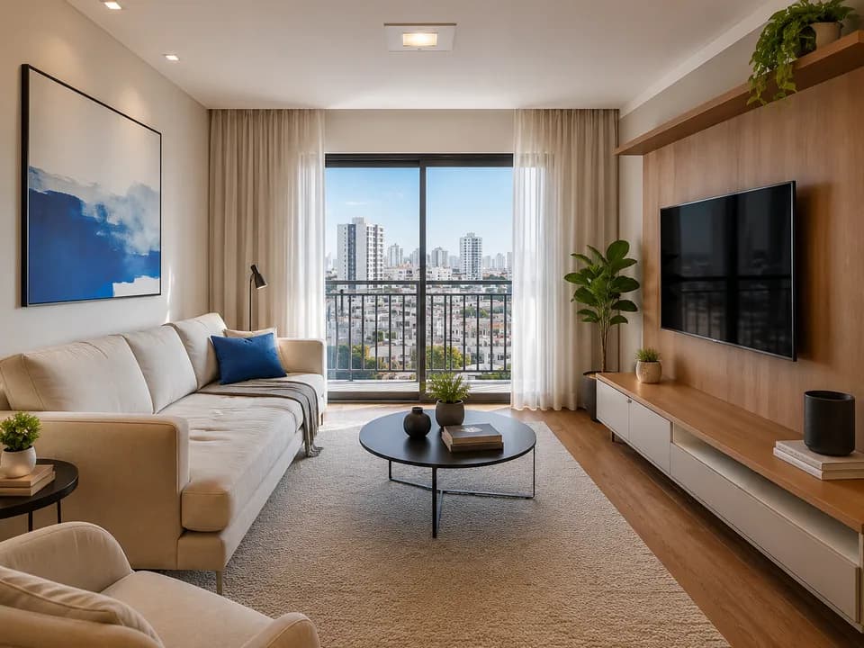 Foto de exemplo: sala de um apartamento